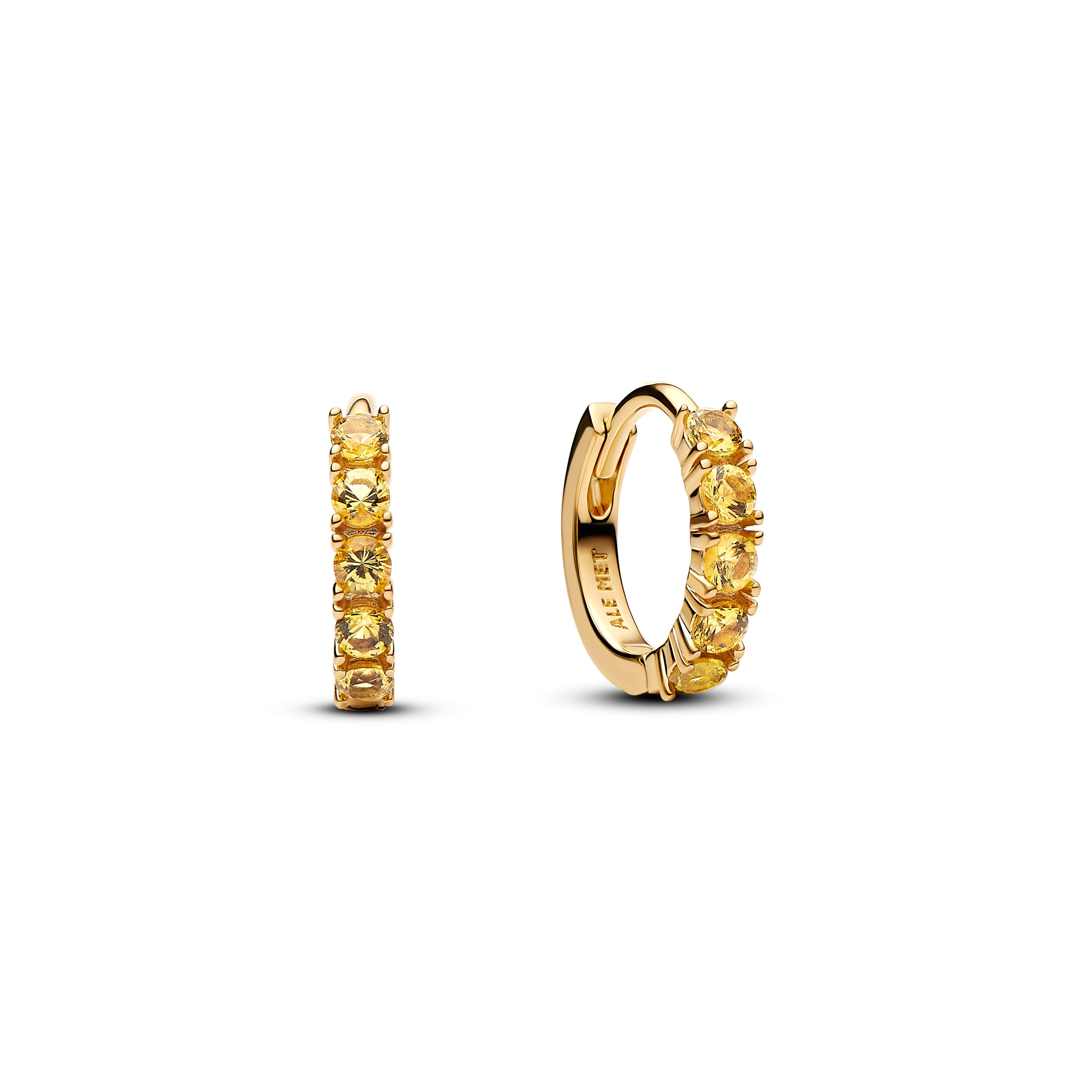 Yellow Huggie Earrings