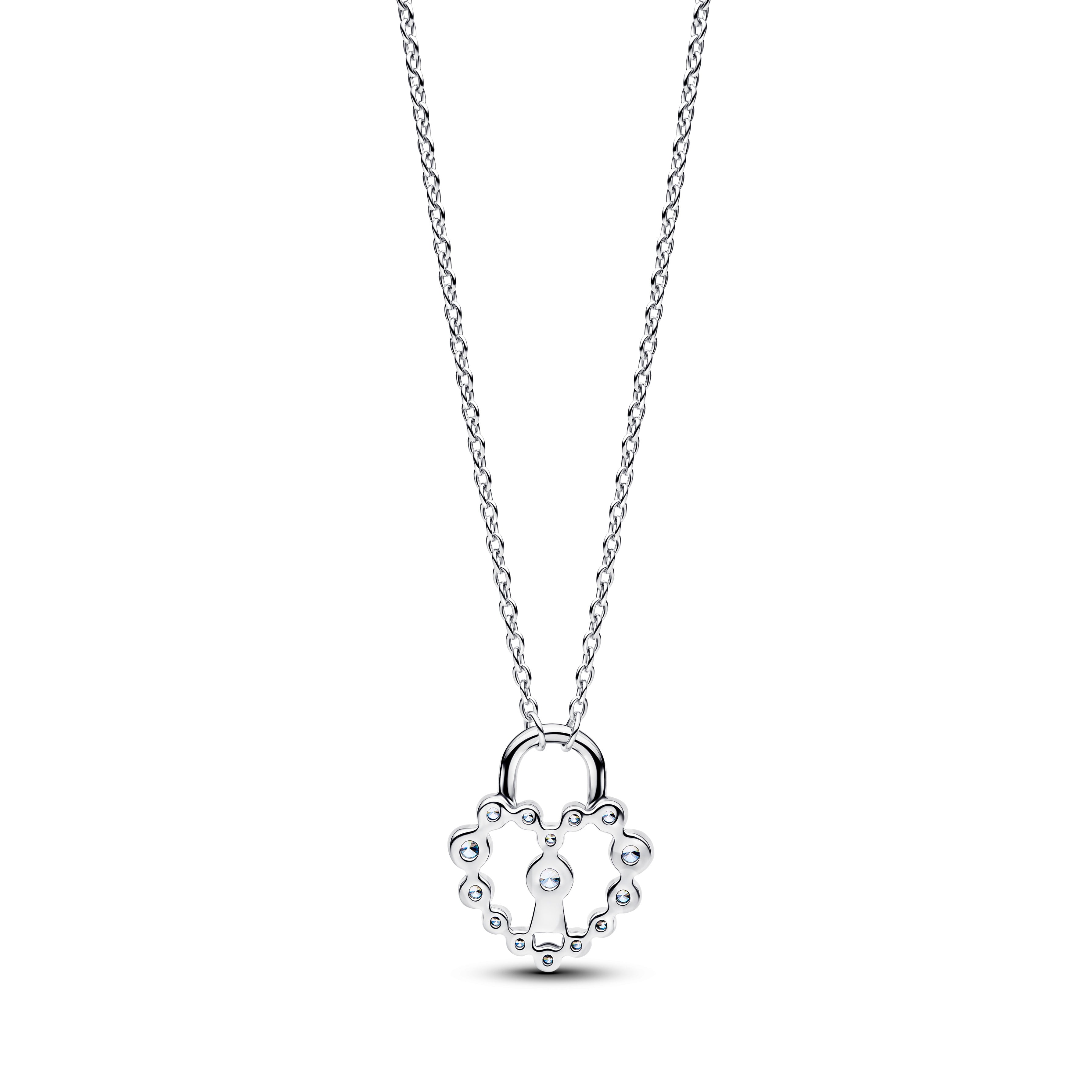 Sparkling Heart Padlock Pendant Necklace