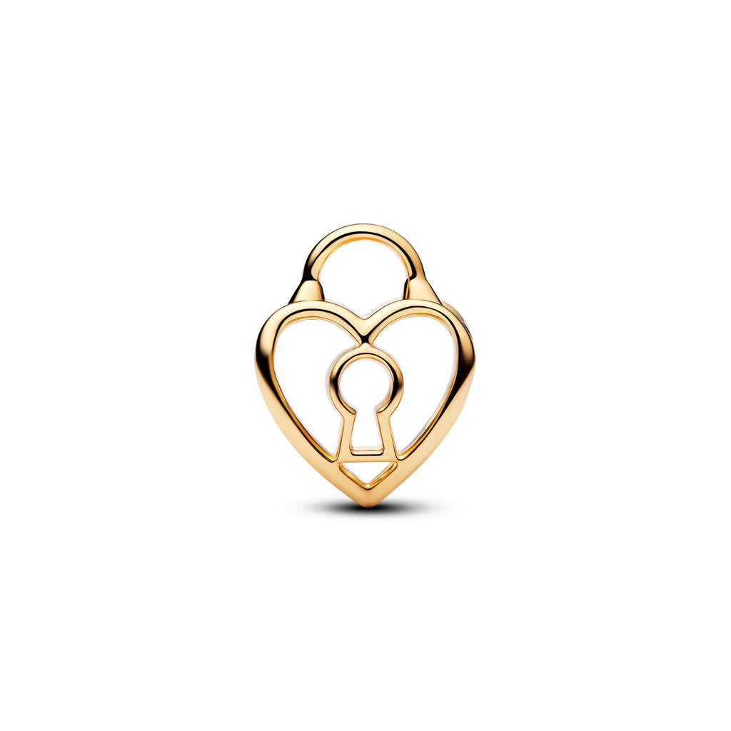 Openwork Heart Padlock Charm