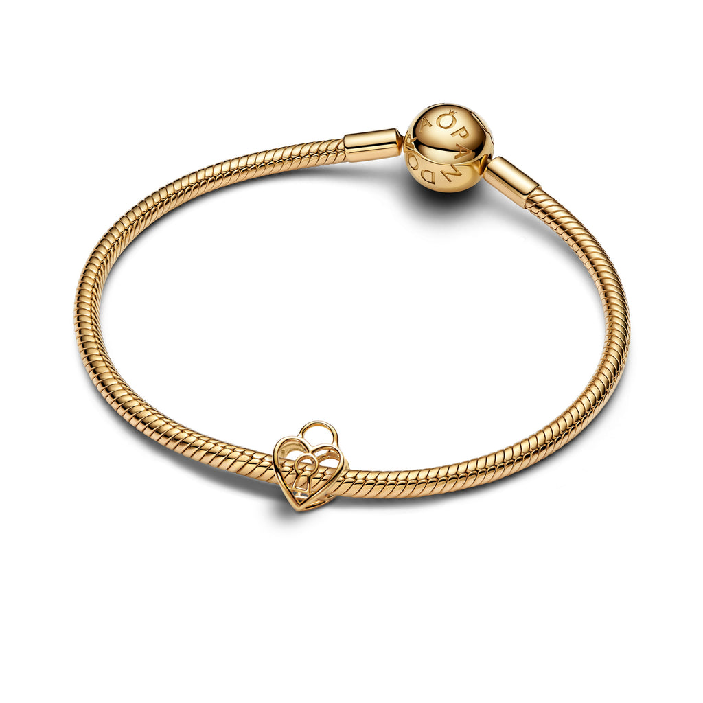 Openwork Heart Padlock Charm