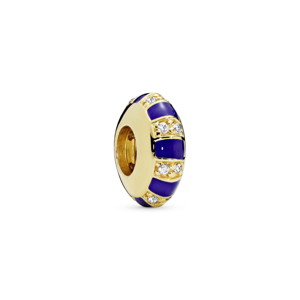 Blue Stripes Spacer Charm