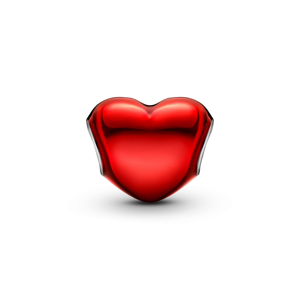 Metallic Red Heart Charm