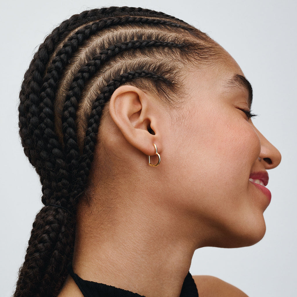 Asymmetrical Heart Hoop Earrings
