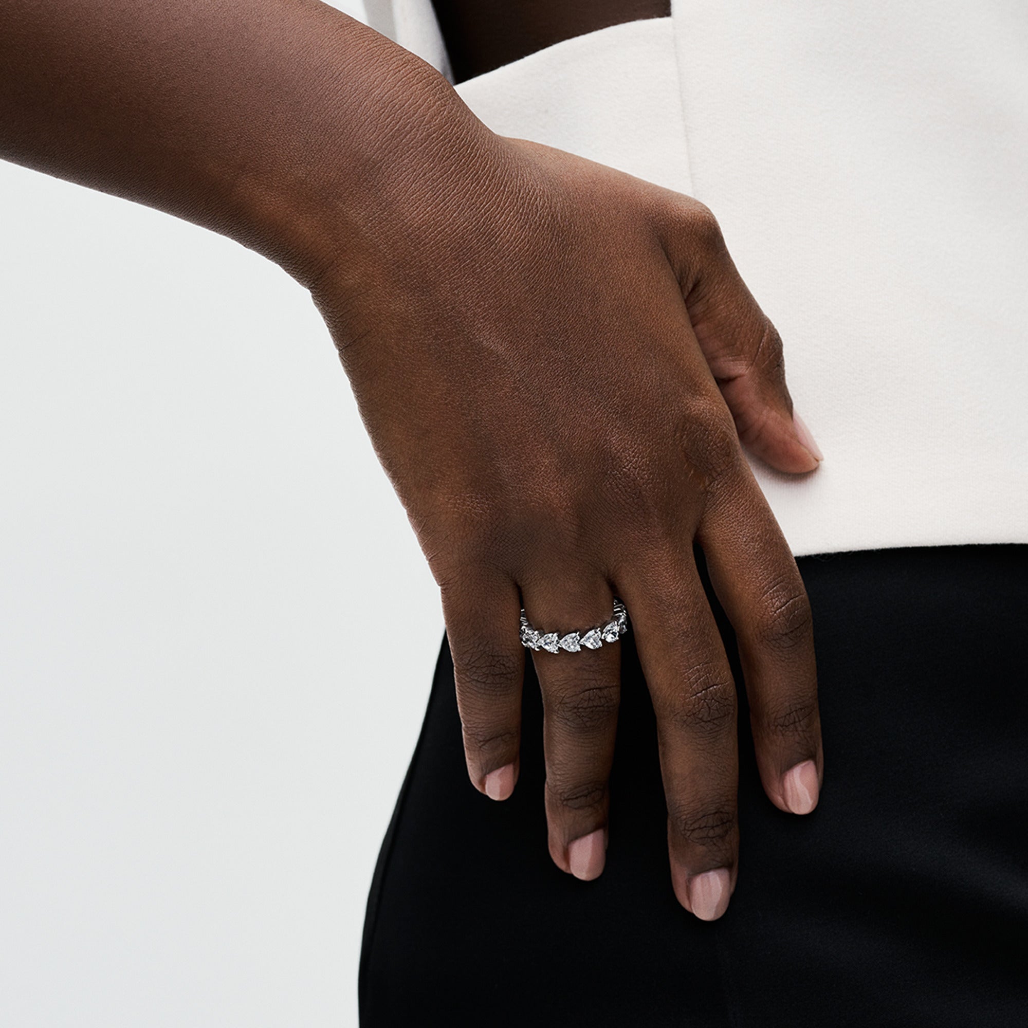Row of Hearts Eternity Ring
